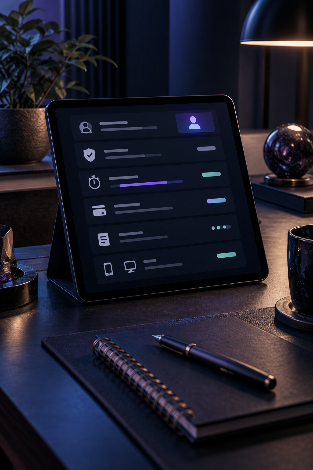 Comparing operator details and account information on a tablet